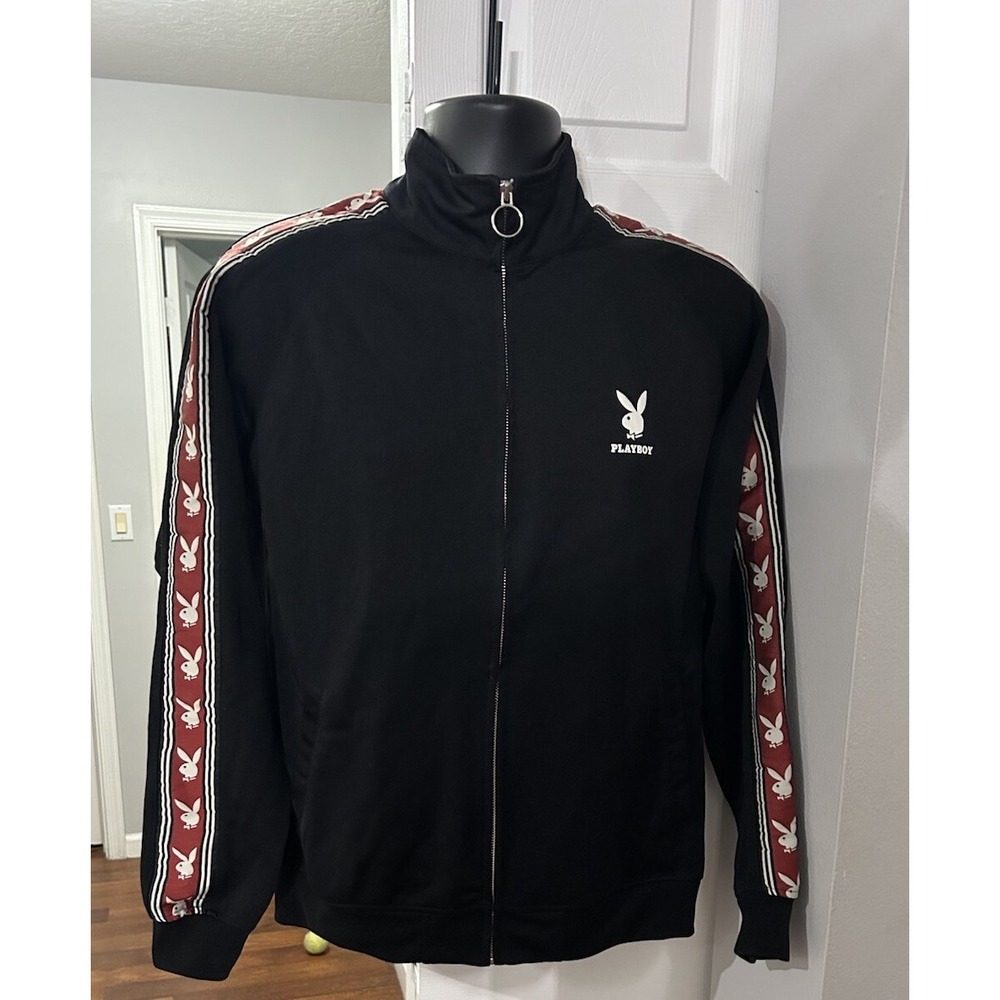 Playboy PacSun Collaboration Track Jacket Red Black Vintage Small